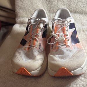 New Balance Fuel Cell Supercomp White and Orange Athletic Shoes